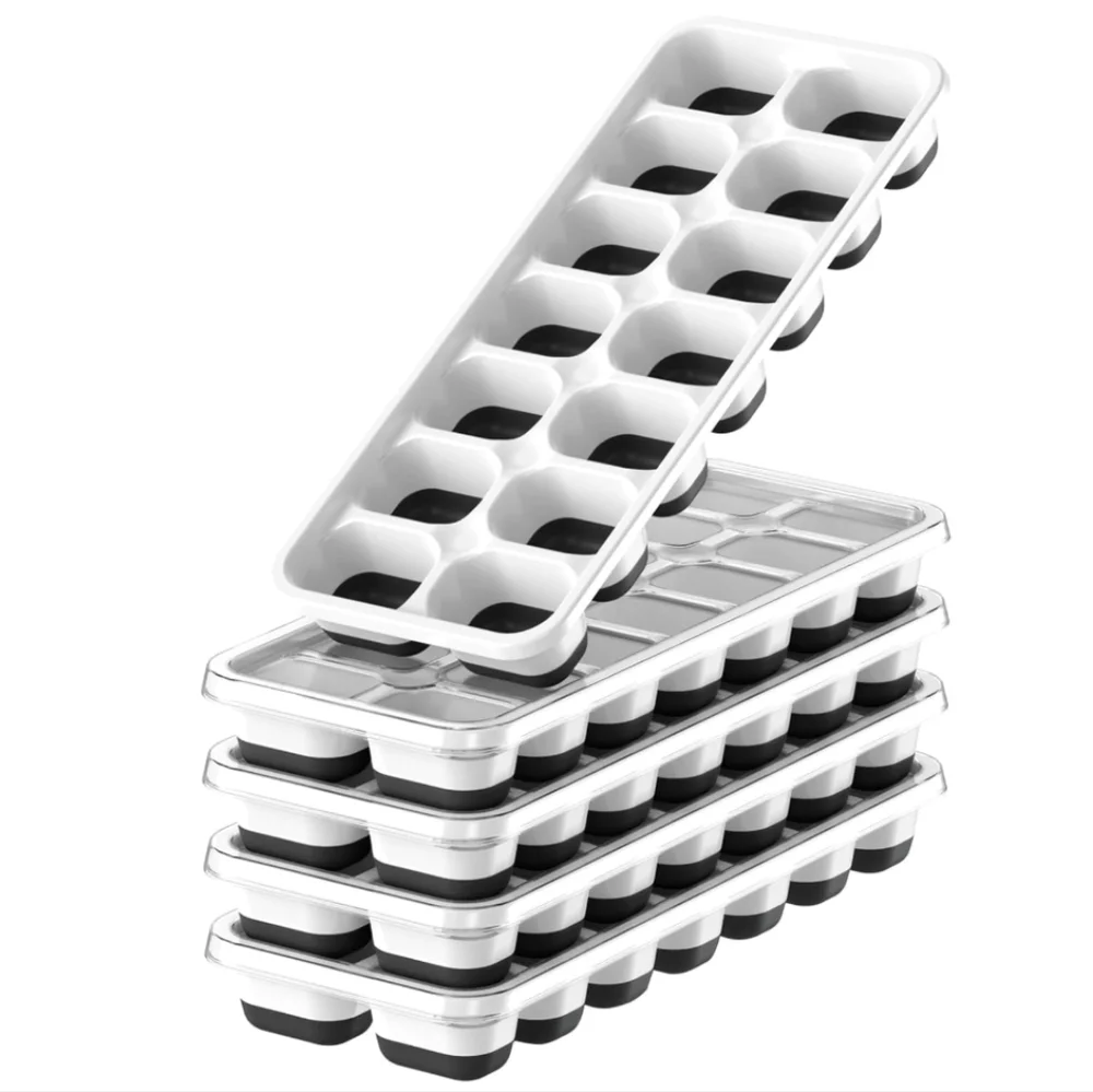 Easy Release Reusable Ice Cube Trays Set of 5